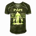 Papi Grandpa Gift Papi Best Friend Best Partner In Crime Men's Short Sleeve V-neck 3D Print Retro Tshirt Green
