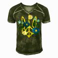 Peace In The Crest Of Ukraine Peace And Solidarity For Ukraine Men's Short Sleeve V-neck 3D Print Retro Tshirt Green