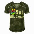 Peace Out 8Th Grade Tie Dye Graduation Class Of 2022 Virtual V2 Men's Short Sleeve V-neck 3D Print Retro Tshirt Green