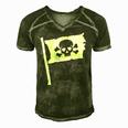 Pirate Flag Skull Crossed Bone Halloween Costume Men's Short Sleeve V-neck 3D Print Retro Tshirt Green