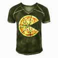 Pizza Pie And Slice Dad And Son Matching Pizza Father’S Day Men's Short Sleeve V-neck 3D Print Retro Tshirt Green