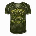 Poppy Because Grandpa Is For Old Guys Men's Short Sleeve V-neck 3D Print Retro Tshirt Green