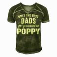 Poppy Grandpa Gift Only The Best Dads Get Promoted To Poppy Men's Short Sleeve V-neck 3D Print Retro Tshirt Green