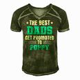 Poppy - The Best Dads Get Promoted To Poppy Men's Short Sleeve V-neck 3D Print Retro Tshirt Green