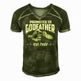 Promoted To Godfather 2022 For First Time Fathers New Dad Men's Short Sleeve V-neck 3D Print Retro Tshirt Green