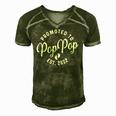 Promoted To Poppop 2022 For First Time Fathers New Dad Men's Short Sleeve V-neck 3D Print Retro Tshirt Green