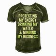 Protecting My Energy Drinking My Water & Minding My Business Men's Short Sleeve V-neck 3D Print Retro Tshirt Green