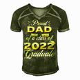 Proud Dad Of Class Of 2022 Senior Graduate Dad Men's Short Sleeve V-neck 3D Print Retro Tshirt Green