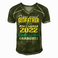 Proud Godfather Of Kindergarten Graduate 2022 Graduation Men's Short Sleeve V-neck 3D Print Retro Tshirt Green