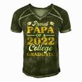 Proud Papa Of 2022 College Graduate Grandpa Graduation Men's Short Sleeve V-neck 3D Print Retro Tshirt Green