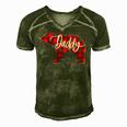 Red Buffalo Plaid Daddy Bear Matching Family Christmas Pj Men's Short Sleeve V-neck 3D Print Retro Tshirt Green
