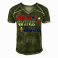 Red Wine Blue 4Th Of July Wine Red White Blue Wine Glasses V3 Men's Short Sleeve V-neck 3D Print Retro Tshirt Green