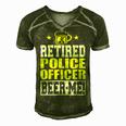 Retired Police Officer Beer Me Funny Retirement Men's Short Sleeve V-neck 3D Print Retro Tshirt Green