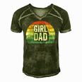 Retro Girl Dad Proud Father Love Dad Of Girls Vintage Men's Short Sleeve V-neck 3D Print Retro Tshirt Green