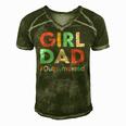Retro Vintage Girl Dad Outnumbered Funny Fathers Day Men's Short Sleeve V-neck 3D Print Retro Tshirt Green