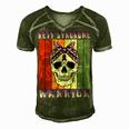 Rett Syndrome Warrior Skull Women Vintage Purple Ribbon Rett Syndrome Rett Syndrome Awareness Men's Short Sleeve V-neck 3D Print Retro Tshirt Green