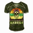 Rett Syndrome Warrior Skull Women Vintage Purple Ribbon Rett Syndrome Rett Syndrome Awareness V2 Men's Short Sleeve V-neck 3D Print Retro Tshirt Green