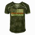 Search And Rescue Team Thin Orange Line Flag Men's Short Sleeve V-neck 3D Print Retro Tshirt Green