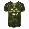 Soccer Papa Family Matching Team Player Gift Sport Lover Dad Men's Short Sleeve V-neck 3D Print Retro Tshirt Green