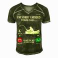 Sorry I Missed Your Call I Was On My Other Line - Fishing Men's Short Sleeve V-neck 3D Print Retro Tshirt Green