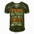 Strength And Growth Come Only Through Continuous Effort And Struggle Papa T-Shirt Fathers Day Gift Men's Short Sleeve V-neck 3D Print Retro Tshirt Green