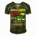 Super Proud Dad Of A Class Of 2022 Kindergarten Graduate Men's Short Sleeve V-neck 3D Print Retro Tshirt Green