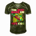 The Best Dads Are 90S Kids 90S Dad Cassette Tape Men's Short Sleeve V-neck 3D Print Retro Tshirt Green