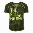 The Golf Father Golffather Funny Golf Lover Gift Golfing Men's Short Sleeve V-neck 3D Print Retro Tshirt Green
