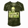 The Grooms Father Wedding Costume Father Of The Groom Men's Short Sleeve V-neck 3D Print Retro Tshirt Green