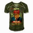 Ultra Maga Trump Happy 4Th Of July American Flag Men's Short Sleeve V-neck 3D Print Retro Tshirt Green