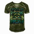 Uncle Of The Birthday Boy Video Gamer Birthday Party Family Men's Short Sleeve V-neck 3D Print Retro Tshirt Green