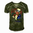 Uncle Sam I Want You 4Th Of July Men's Short Sleeve V-neck 3D Print Retro Tshirt Green