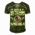 Veteran Veterans Day Help Us Clean Up America 135 Navy Soldier Army Military Men's Short Sleeve V-neck 3D Print Retro Tshirt Green