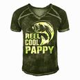 Vintage Reel Cool Pappy Fishing Fathers Day Gift Men's Short Sleeve V-neck 3D Print Retro Tshirt Green
