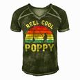 Vintage Reel Cool Poppy Fish Fishing Fathers Day Gift Classic Men's Short Sleeve V-neck 3D Print Retro Tshirt Green