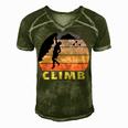 Vintage Retro Rock Climber 174 Shirt Men's Short Sleeve V-neck 3D Print Retro Tshirt Green