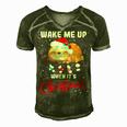 Wake Me Up When Its Christmas 819 Shirt Men's Short Sleeve V-neck 3D Print Retro Tshirt Green