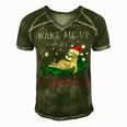 Wake Me Up When Its Christmas 820 Shirt Men's Short Sleeve V-neck 3D Print Retro Tshirt Green