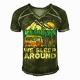 We Sleep Funny Camping Men's Short Sleeve V-neck 3D Print Retro Tshirt Green