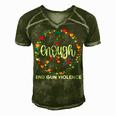 Wear Orange Peace Sign Enough End Gun Violence V2 Men's Short Sleeve V-neck 3D Print Retro Tshirt Green