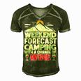 Weekend Forcast Wine Lover Outdoor 26 Shirt Men's Short Sleeve V-neck 3D Print Retro Tshirt Green