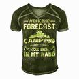 Weekend Forecast Camping 716 Trending Shirt Men's Short Sleeve V-neck 3D Print Retro Tshirt Green