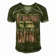 Weekend Forecast Camping With A Chance 18 Shirt Men's Short Sleeve V-neck 3D Print Retro Tshirt Green