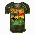 Weekend Forecast Camping With A Chance 19 Shirt Men's Short Sleeve V-neck 3D Print Retro Tshirt Green