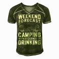 Weekend Forecast Camping With A Chance 22 Shirt Men's Short Sleeve V-neck 3D Print Retro Tshirt Green