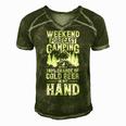 Weekend Forecast Camping With A Chance Active 24 Shirt Men's Short Sleeve V-neck 3D Print Retro Tshirt Green