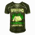 Weekend Forecast Camping With A Chance Of Drinking Funny Men's Short Sleeve V-neck 3D Print Retro Tshirt Green