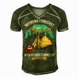 Weekend Forecast Camping With A Good 15 Shirt Men's Short Sleeve V-neck 3D Print Retro Tshirt Green