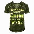 Weekend Forecast Camping With Wine 12 Shirt Men's Short Sleeve V-neck 3D Print Retro Tshirt Green