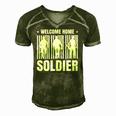 Welcome Home Soldier - Usa Warrior Hero Military Men's Short Sleeve V-neck 3D Print Retro Tshirt Green